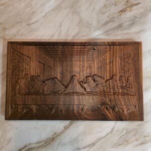 Last Supper wall decor carved in wood with classic Christian artwork