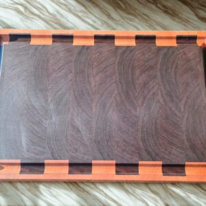 end grain cutting board walnut cherry shield series top view