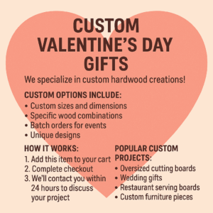 Custom Valentine’s Day wood gift handcrafted in Canada