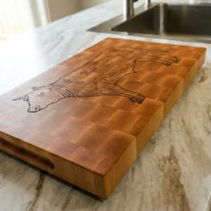 Thick 2 inch end grain cutting board maple padauk