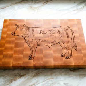 Heavy duty maple butcher block with brass feet