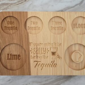 top view of hardwood drink rimming station